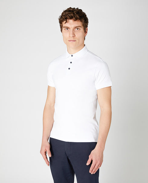 Remus Uomo S/S Polo Tee Shirt White